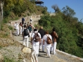 Outdoor meditation sesion during ashram visit